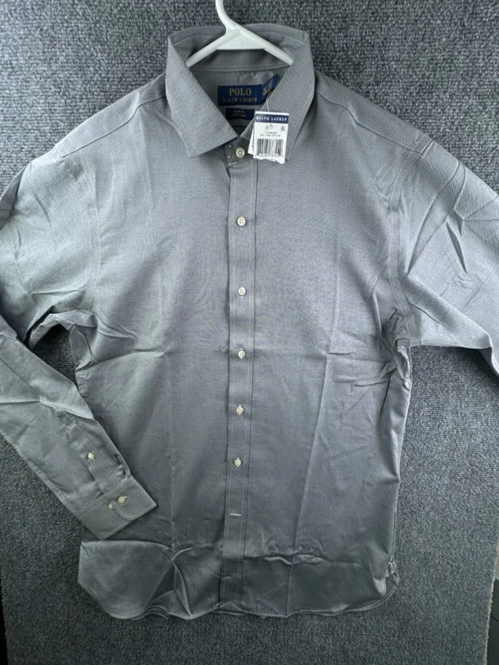 NWT Polo Ralph Lauren Men SLIM FIT Button Up Shirt Gray Easy Care 16.5 36/37
